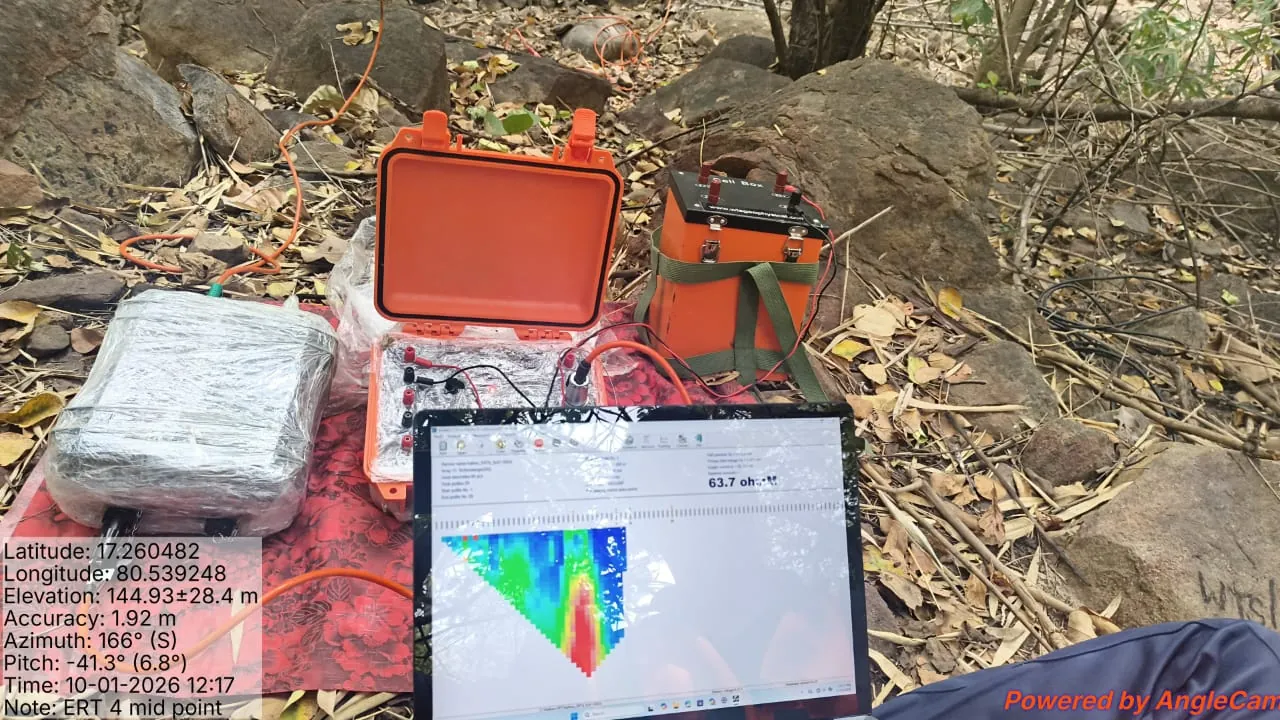 Real-time ERT section on the field laptop