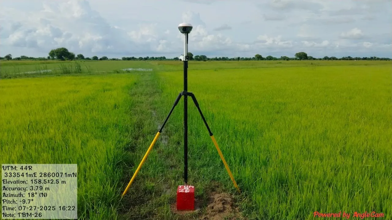 GNSS receiver on a control point